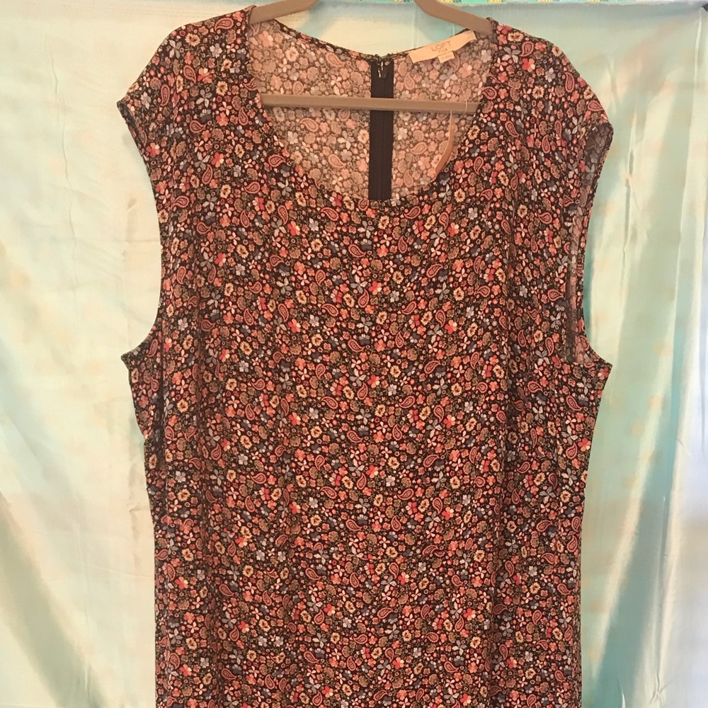 LOFT floral midi dress